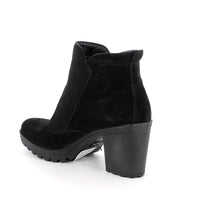Women’s Suede Booties with Platform Heel and Side Zip