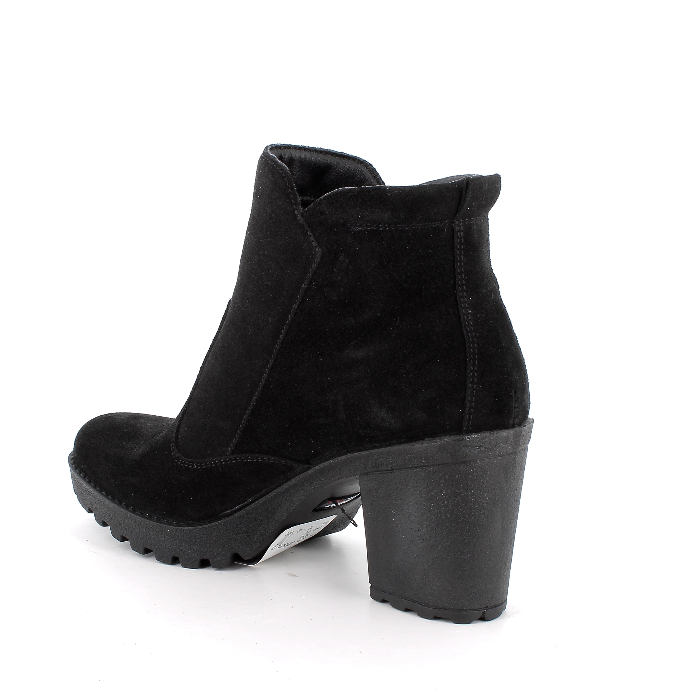 Women’s Suede Booties with Platform Heel and Side Zip