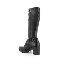 Women’s Knee-High Boots with High Heel and Side Zip – Black