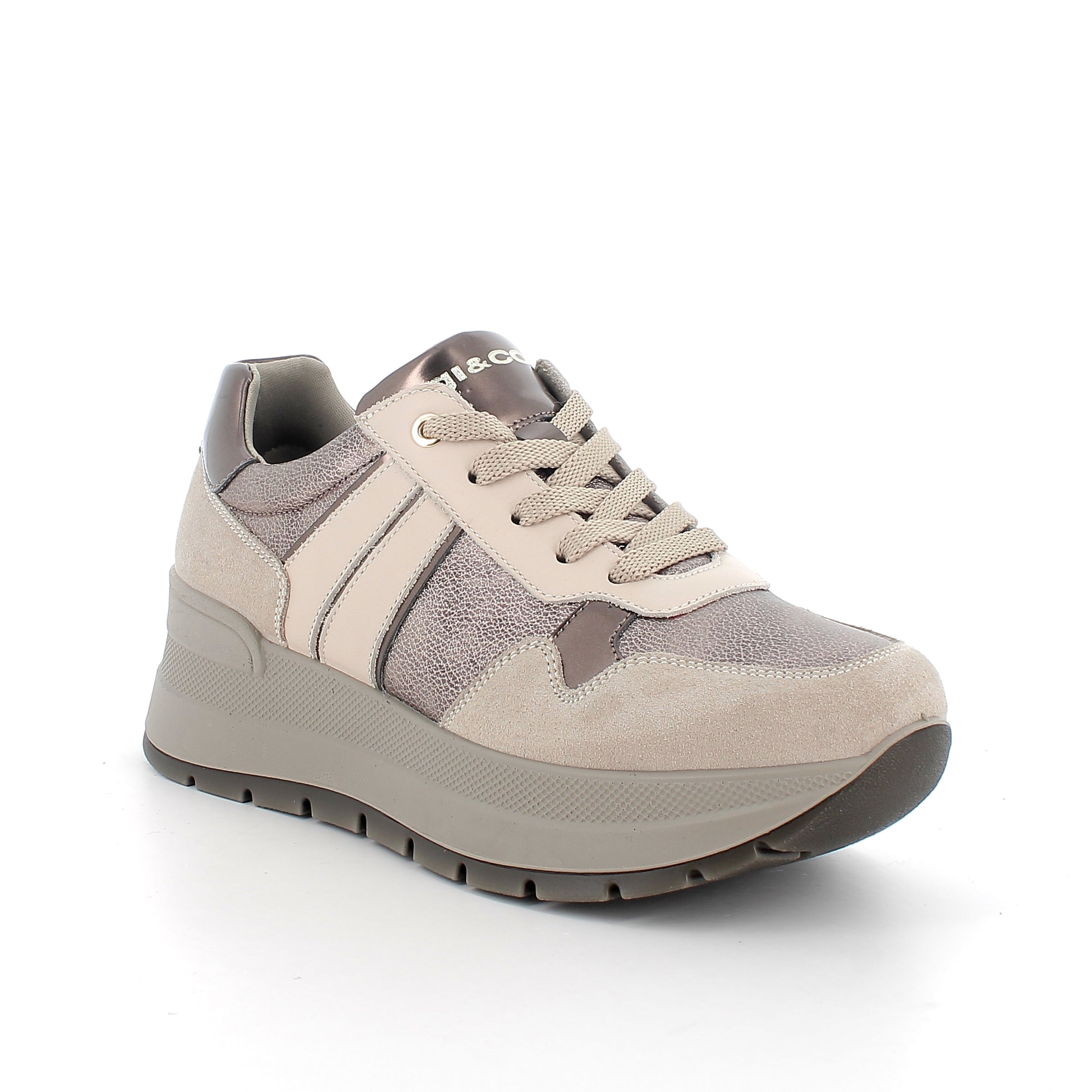 Women’s Beige Platform Sneakers - Fashion & Comfort