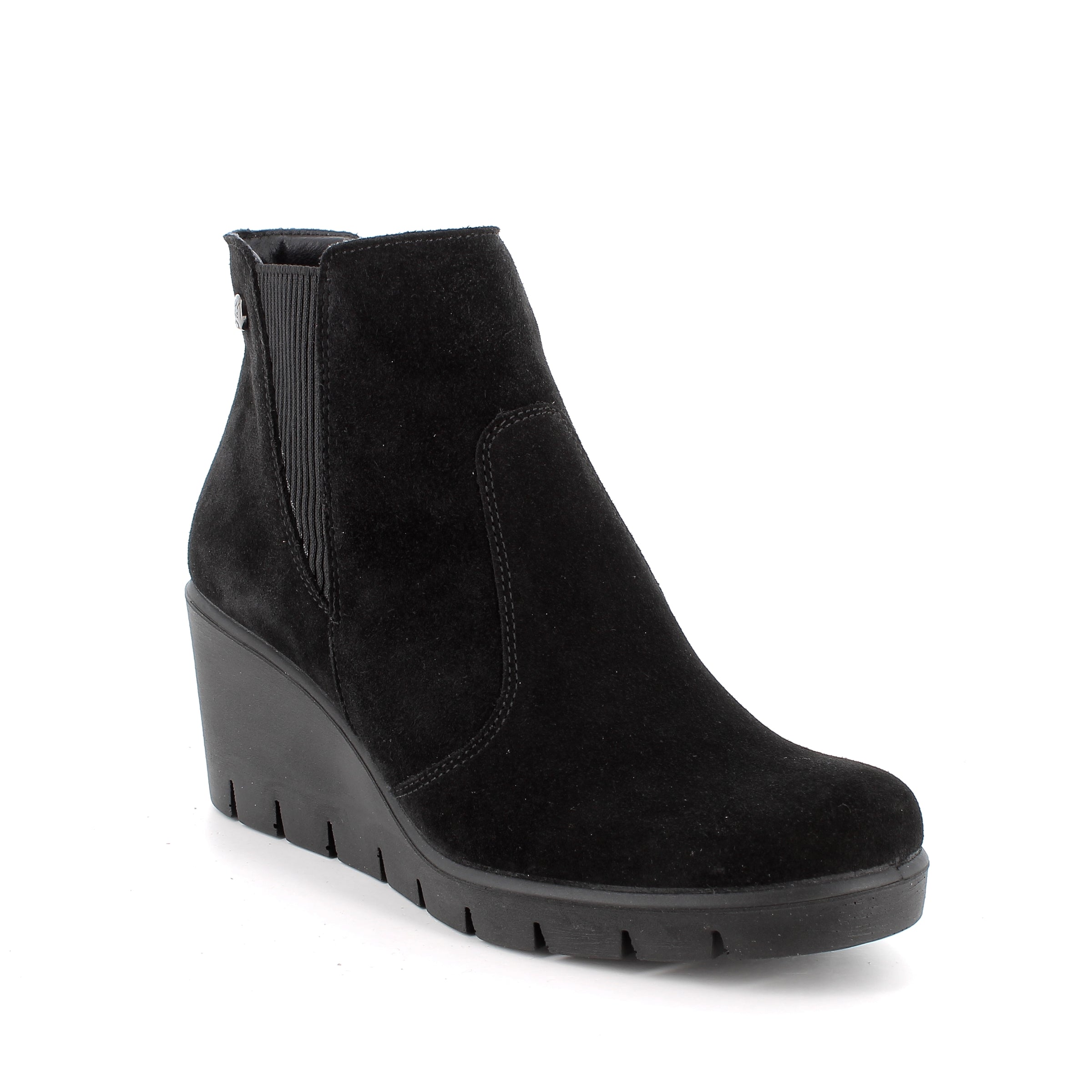 Women’s Black Suede Booties with Side Zip