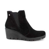 Women’s Black Suede Booties with Side Zip