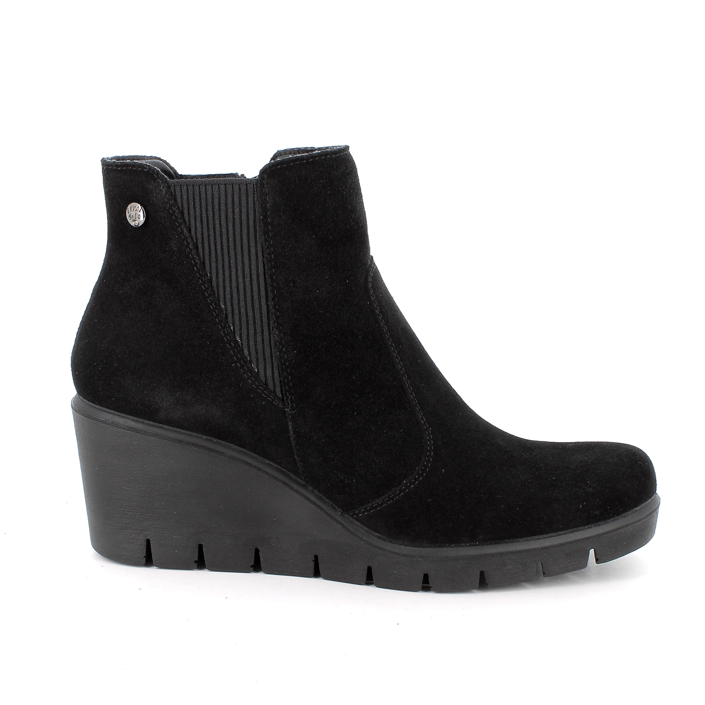 Women’s Black Suede Booties with Side Zip