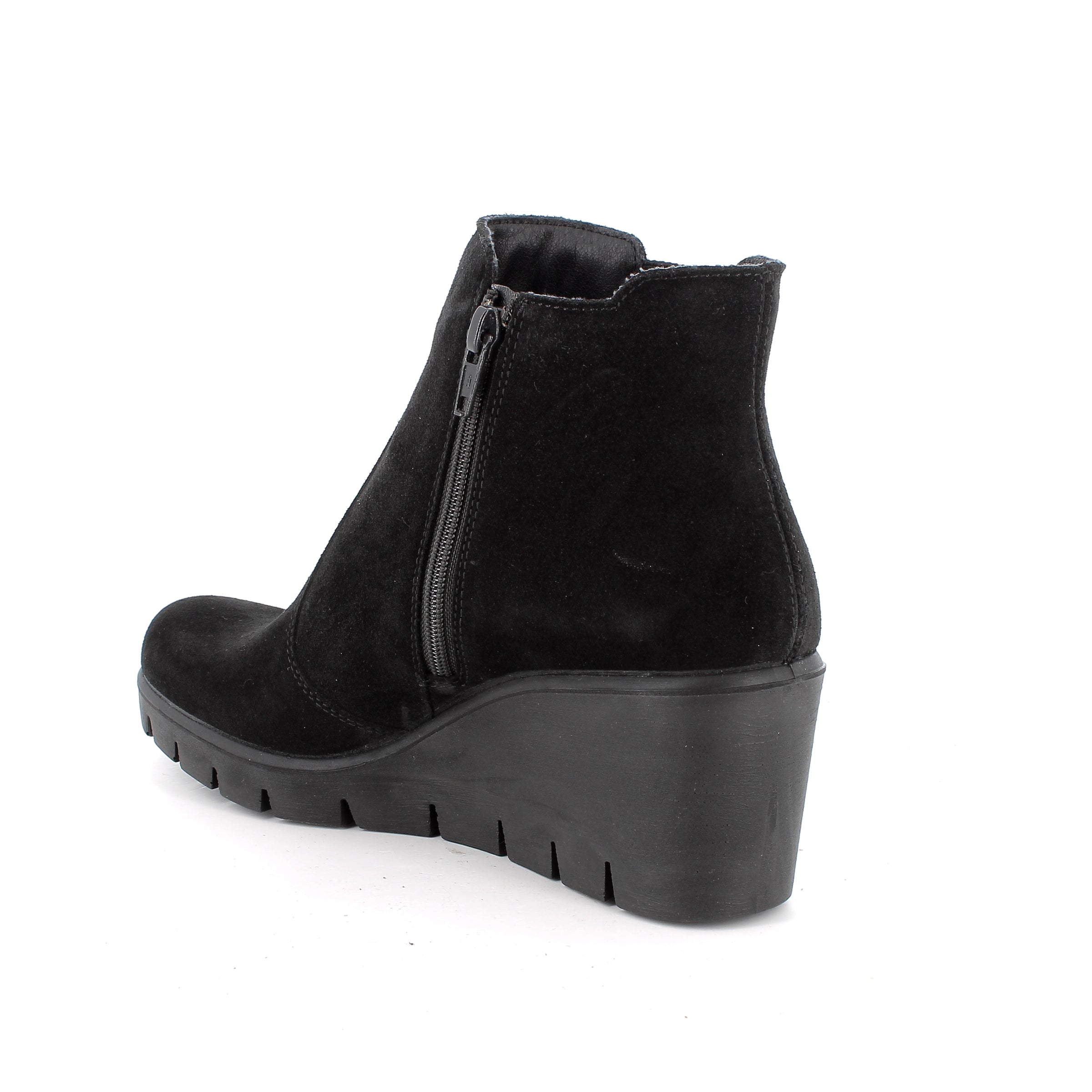 Women’s Black Suede Booties with Side Zip