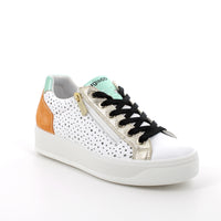 Women's Fashion Sneakers White And Yellow With Zipper Breathable