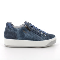 Women's Fashion Sneakers Blue With Zipper and Laces