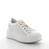 Women's Platform Wedge Fashion Sneakers White with Laces
