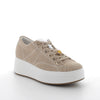 Women’s Platform Wedge Casual Sneakers Beige with Laces