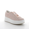 Women’s Platform Wedge Casual Sneakers Light Pink with Laces