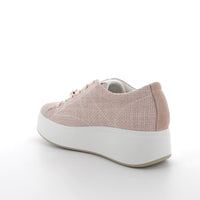 Women’s Platform Wedge Casual Sneakers Light Pink with Laces