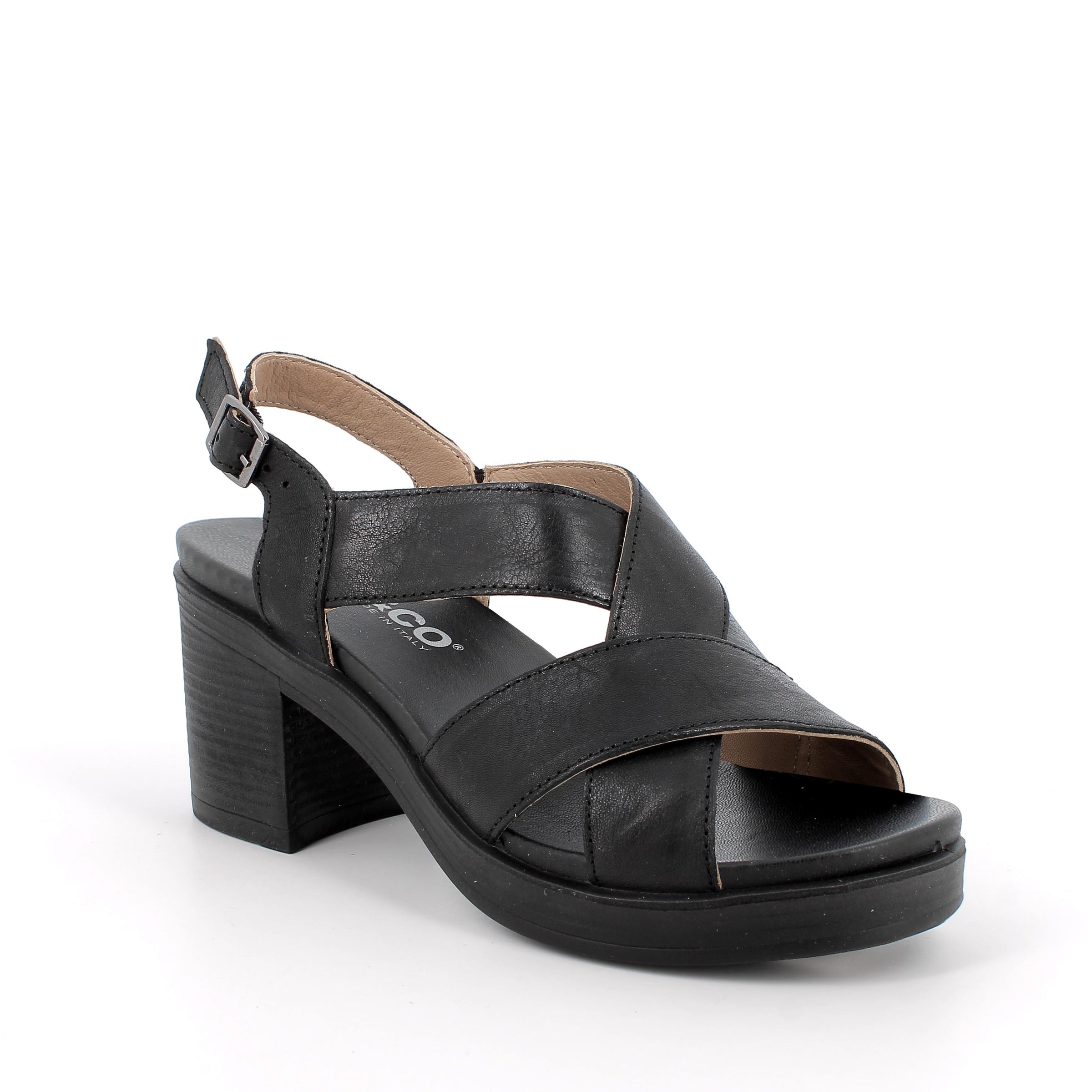Women’s Leather Heeled Sandals Black