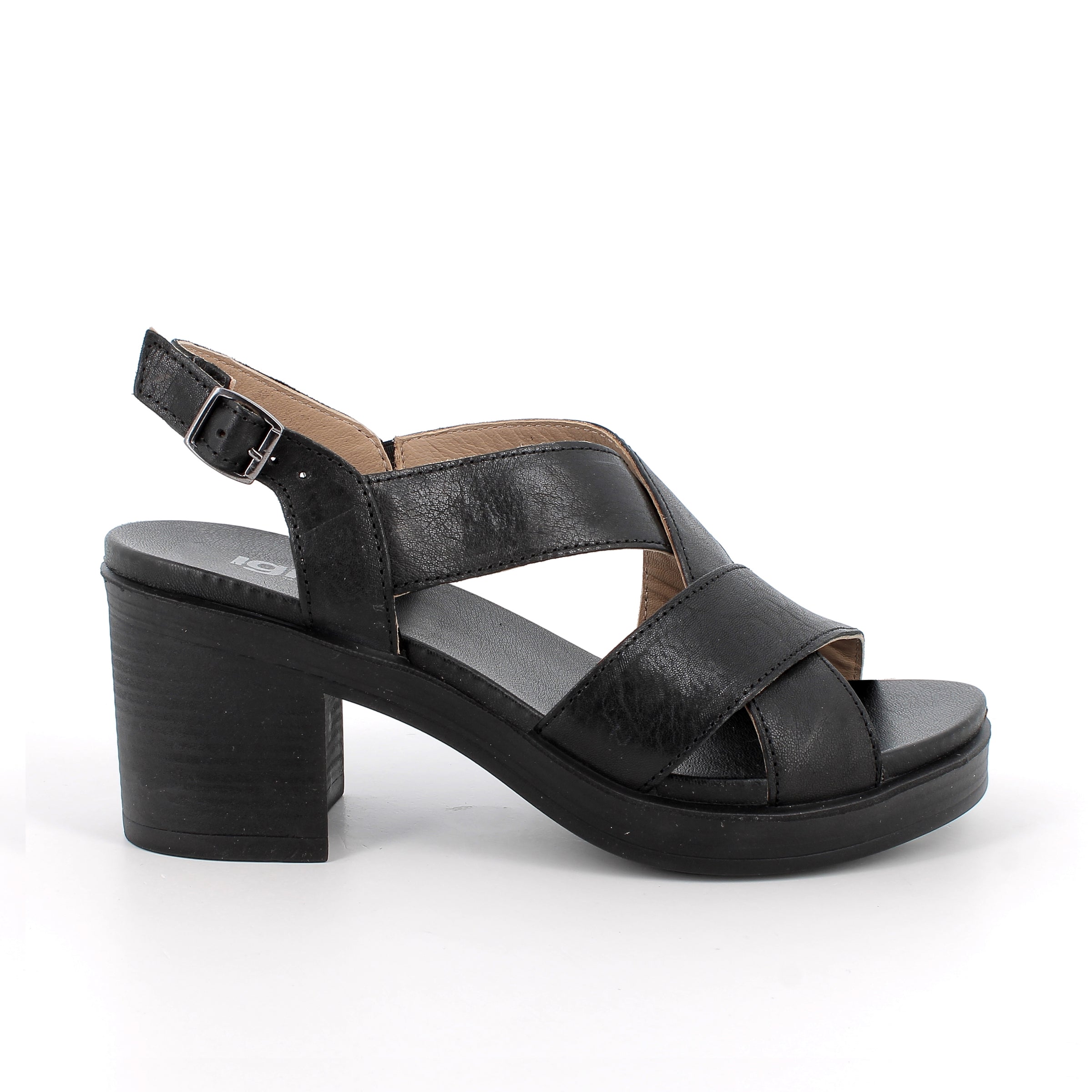 Women’s Leather Heeled Sandals Black