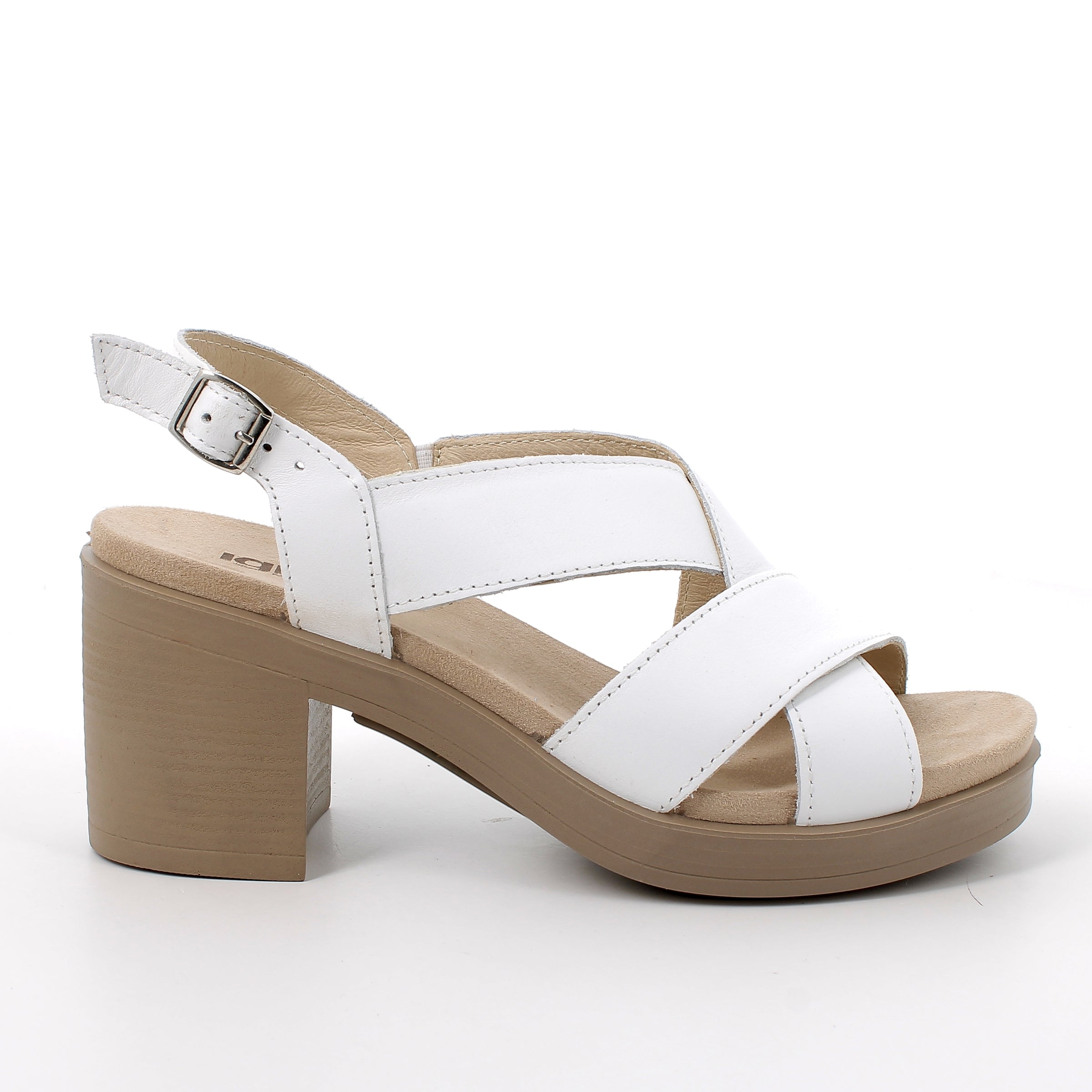 Women’s Leather Heeled Sandals White