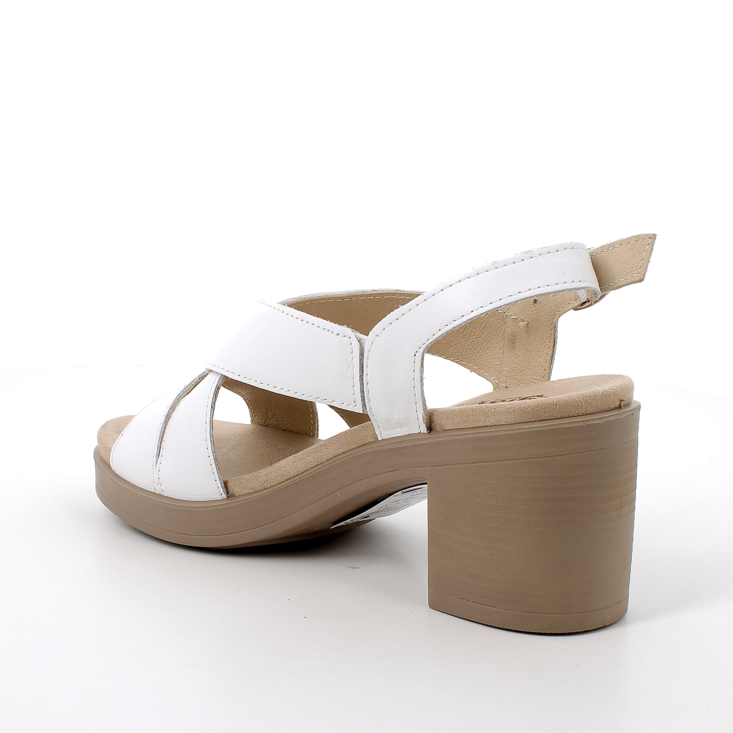 Women’s Leather Heeled Sandals White