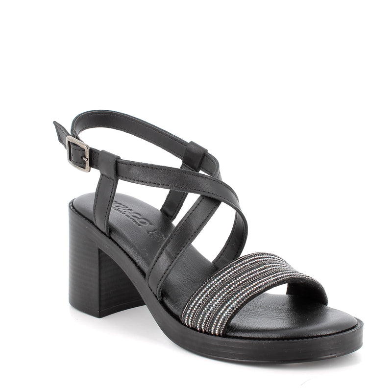 Women's Sandals with High Heel Black