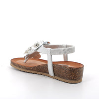 Women’s Thong Sandals Silver with Sparkling Detail