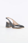 Aria Graphite Vegan Leather Slingback Heels