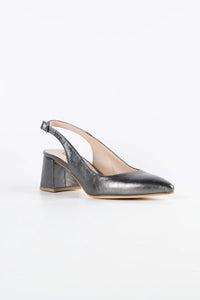 Aria Graphite Vegan Leather Slingback Heels