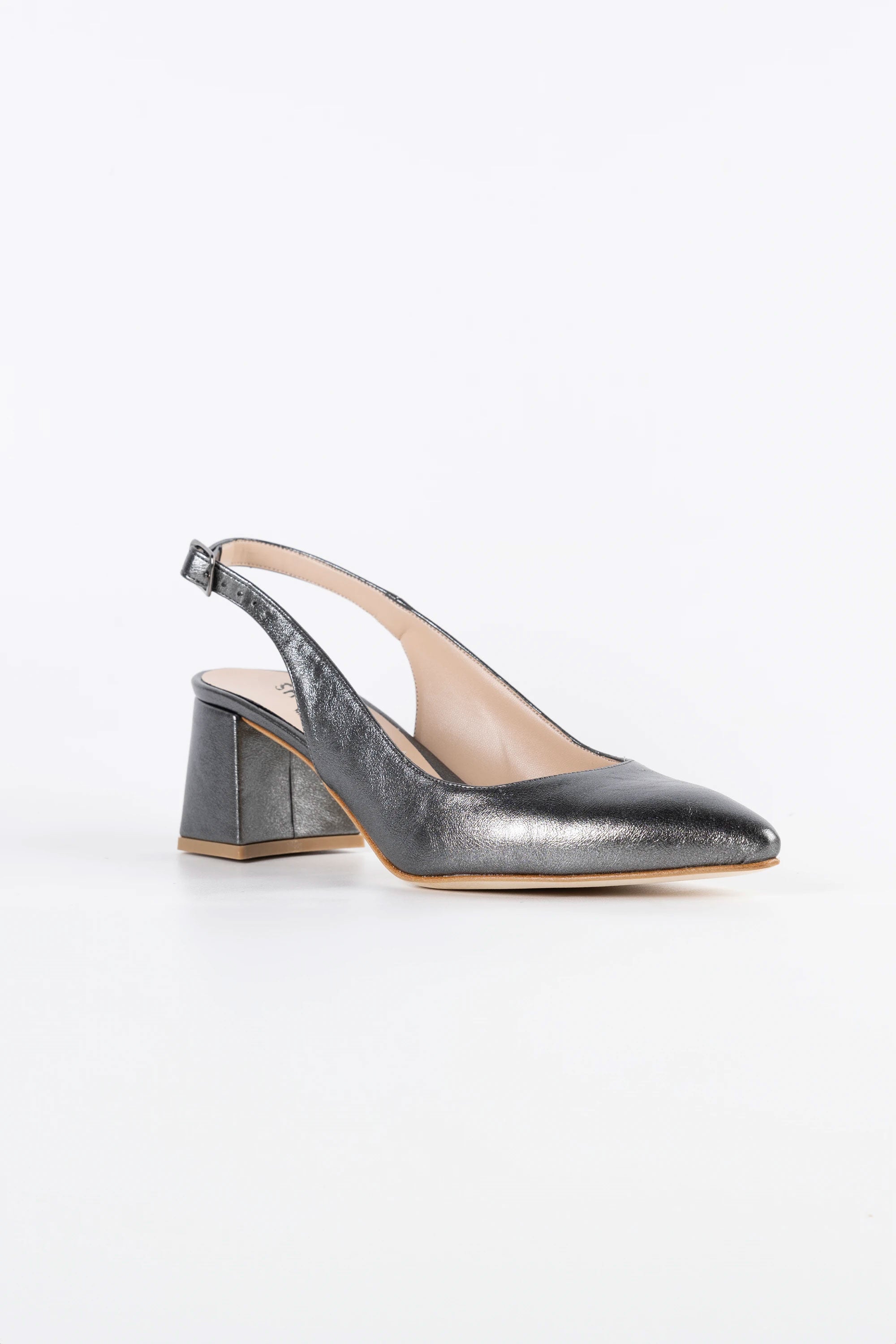 Aria Graphite Vegan Leather Slingback Heels