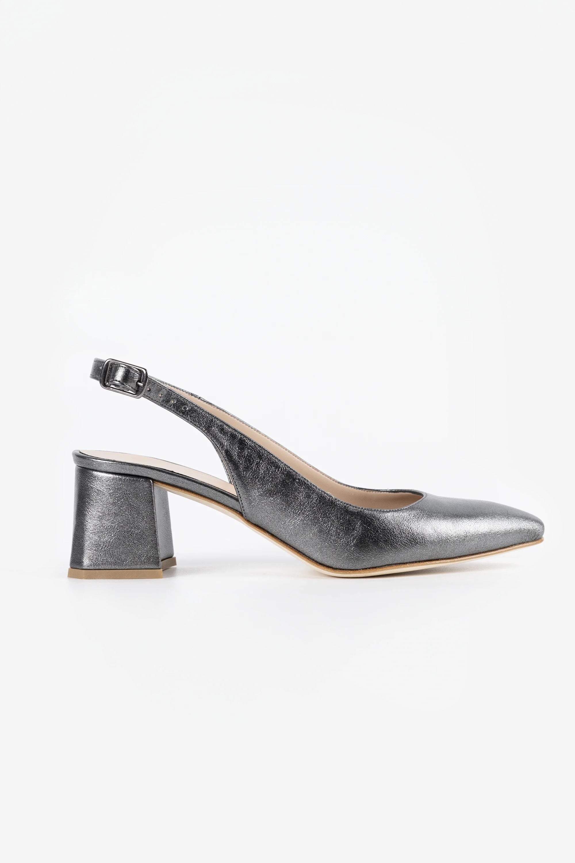 Aria Graphite Vegan Leather Slingback Heels