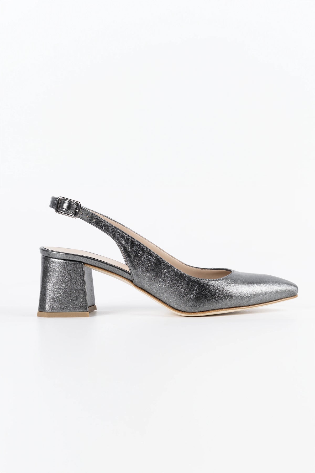 Aria Graphite Vegan Leather Slingback Heels