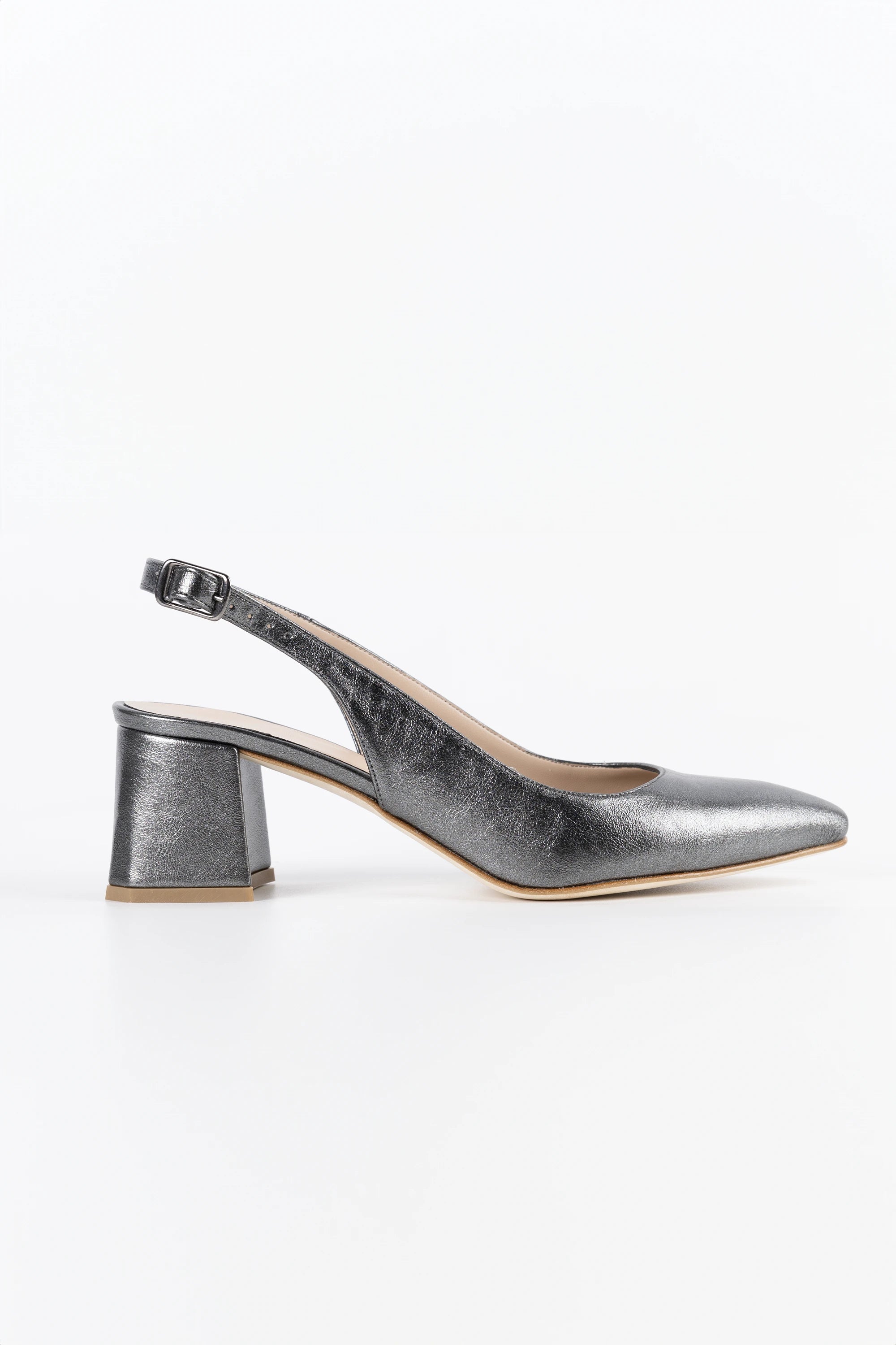 Aria Graphite Vegan Leather Slingback Heels