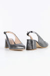 Aria Graphite Vegan Leather Slingback Heels