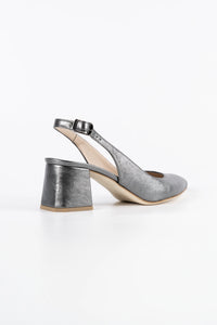 Aria Graphite Vegan Leather Slingback Heels