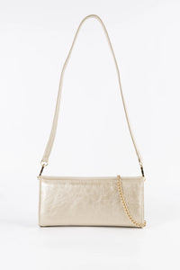 Céline Platinum Metallic Clutch