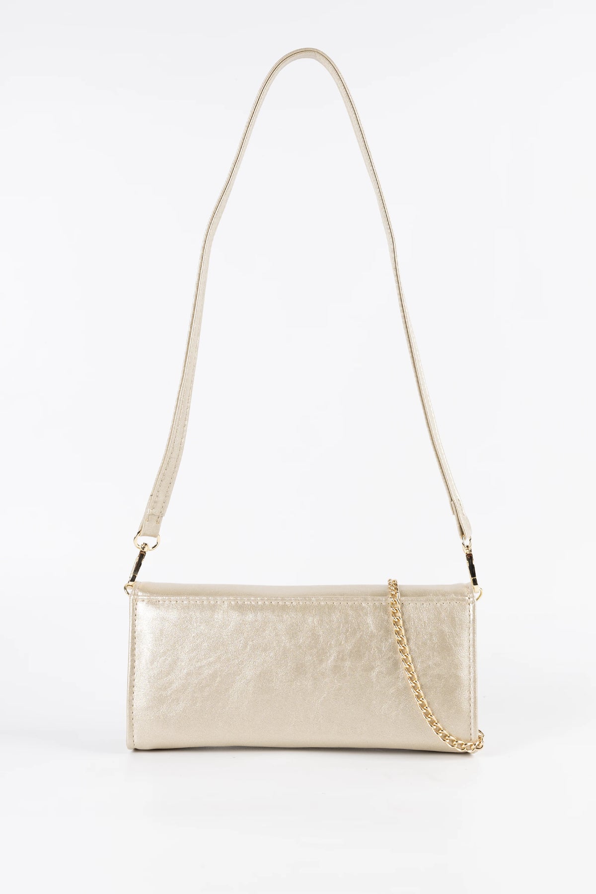 Céline Platinum Metallic Clutch