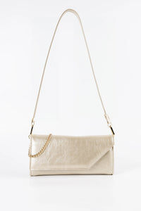 Céline Platinum Metallic Clutch