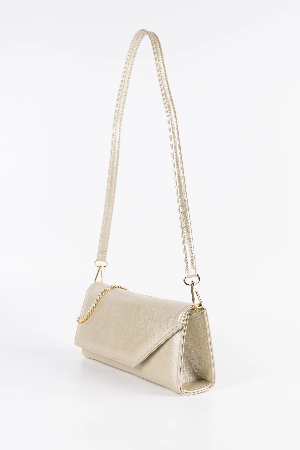 Céline Platinum Metallic Clutch