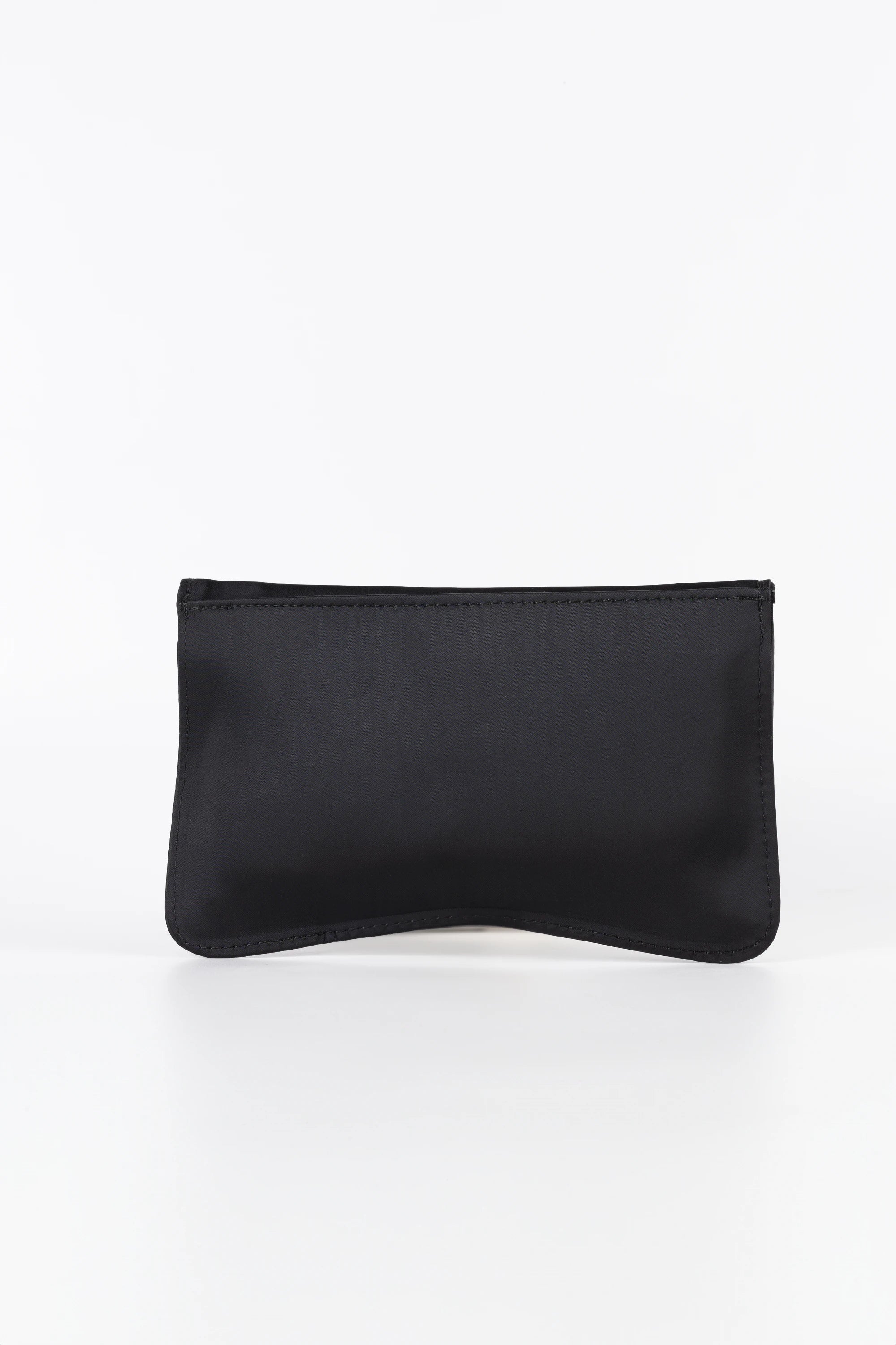 Noir Black Satin Chain Clutch