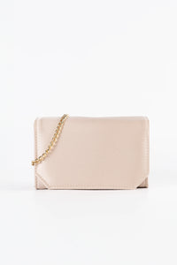 Diva Satin Blush Pink Chain Clutch