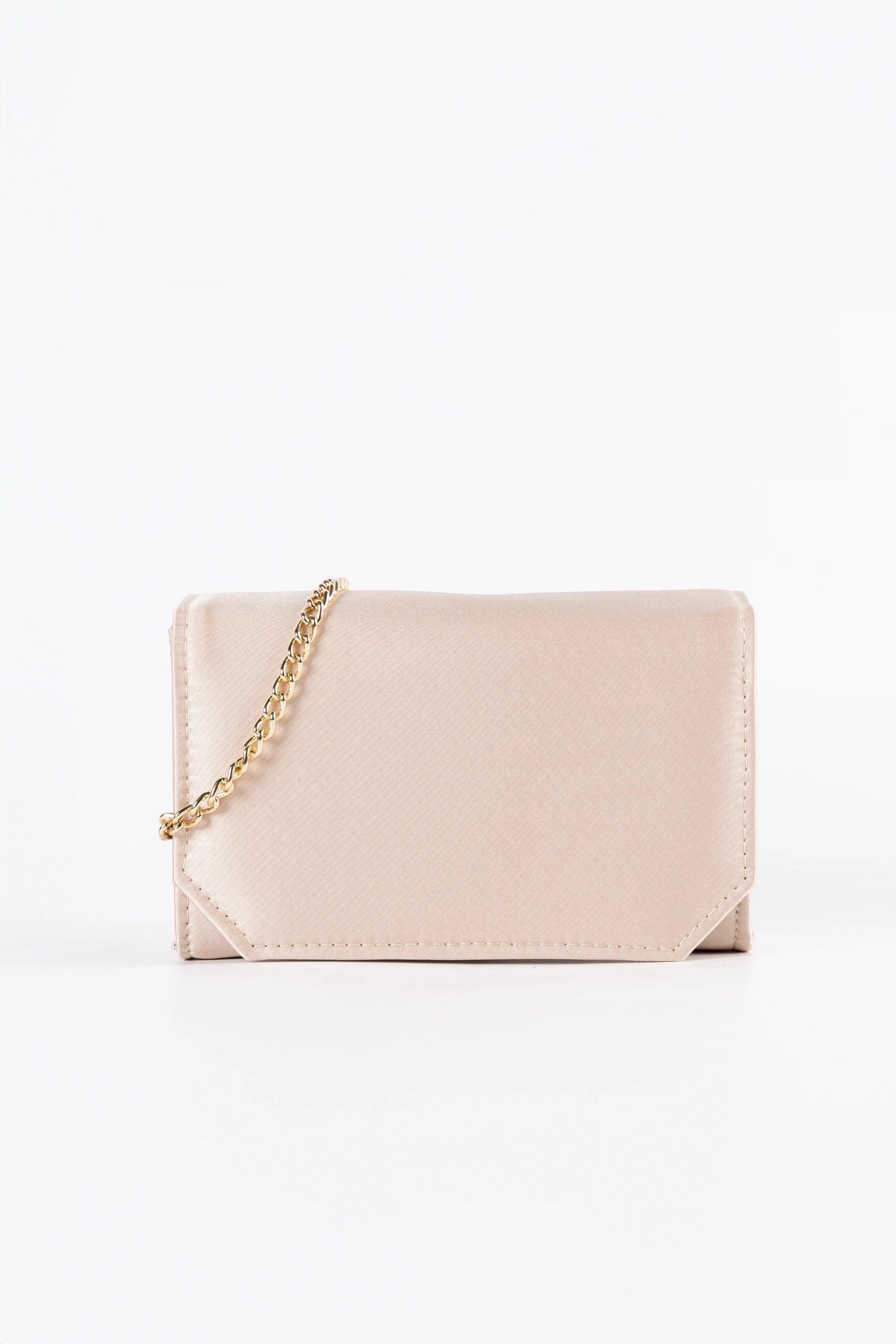 Diva Satin Blush Pink Chain Clutch
