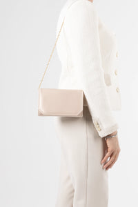 Diva Satin Blush Pink Chain Clutch