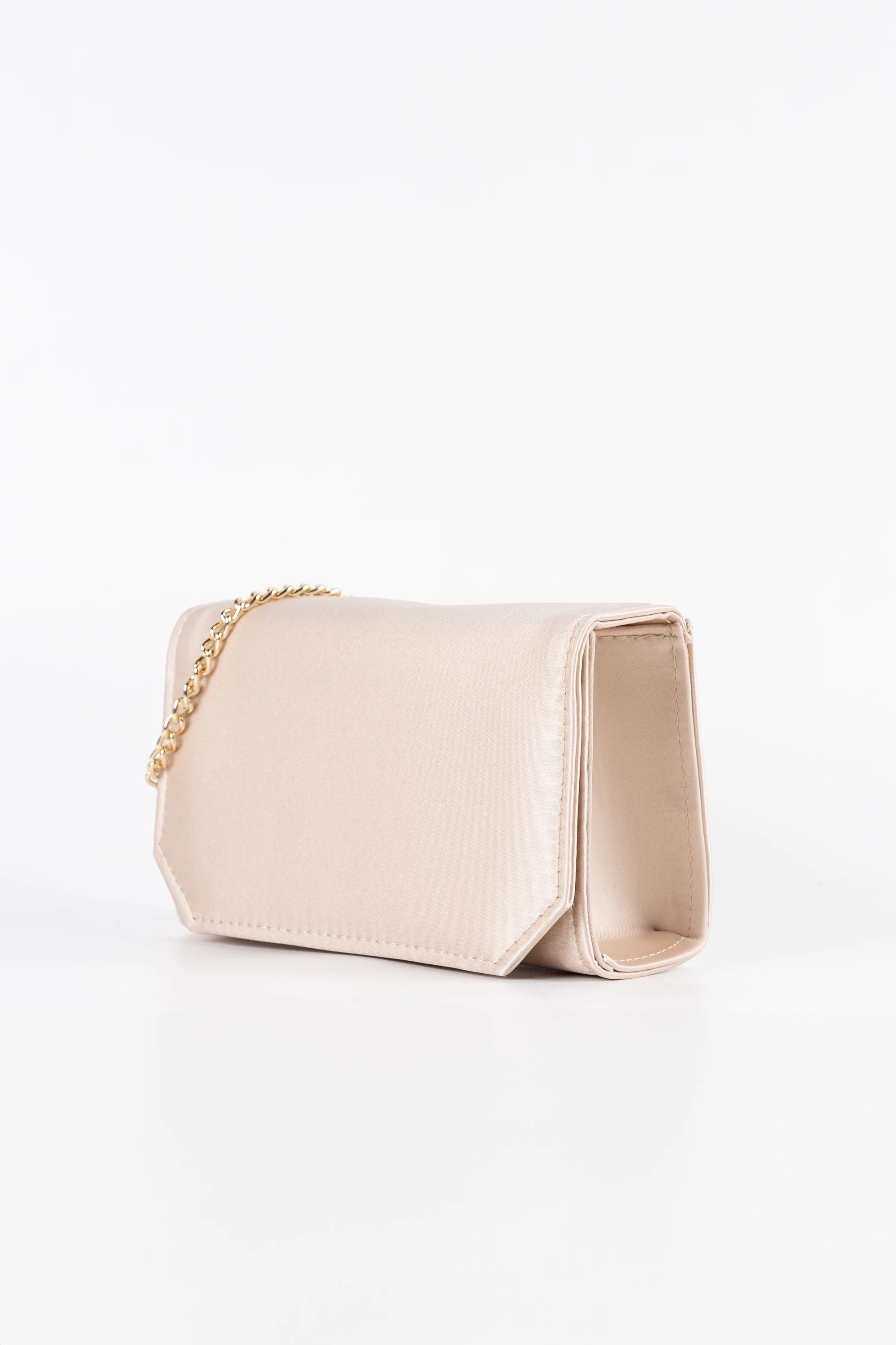 Diva Satin Blush Pink Chain Clutch