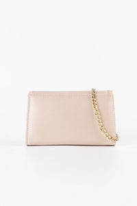 Petite Satin Blush Pink Chain Clutch