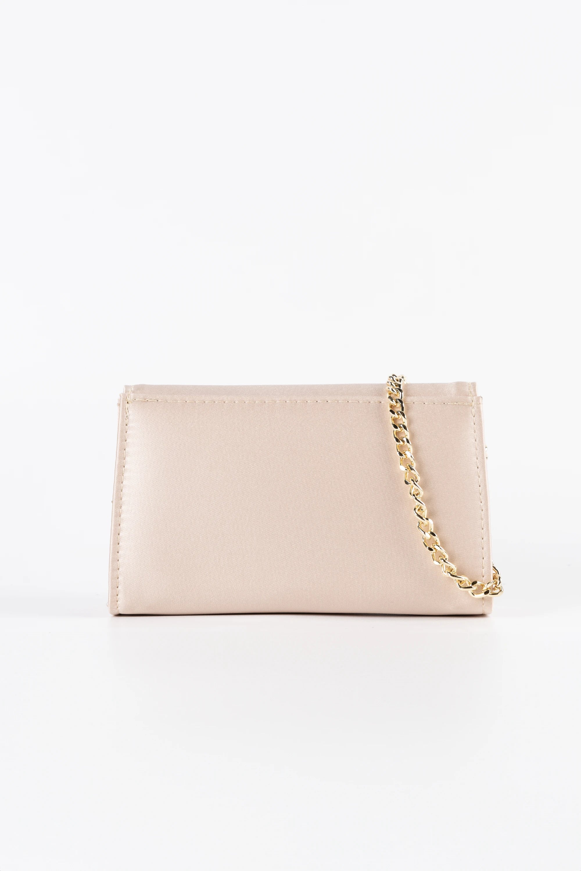 Petite Satin Blush Pink Chain Clutch