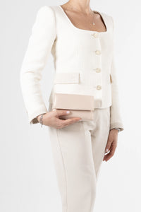 Petite Satin Blush Pink Chain Clutch