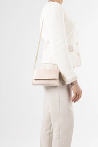 Petite Satin Blush Pink Chain Clutch