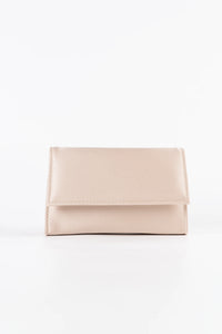 Petite Satin Blush Pink Chain Clutch