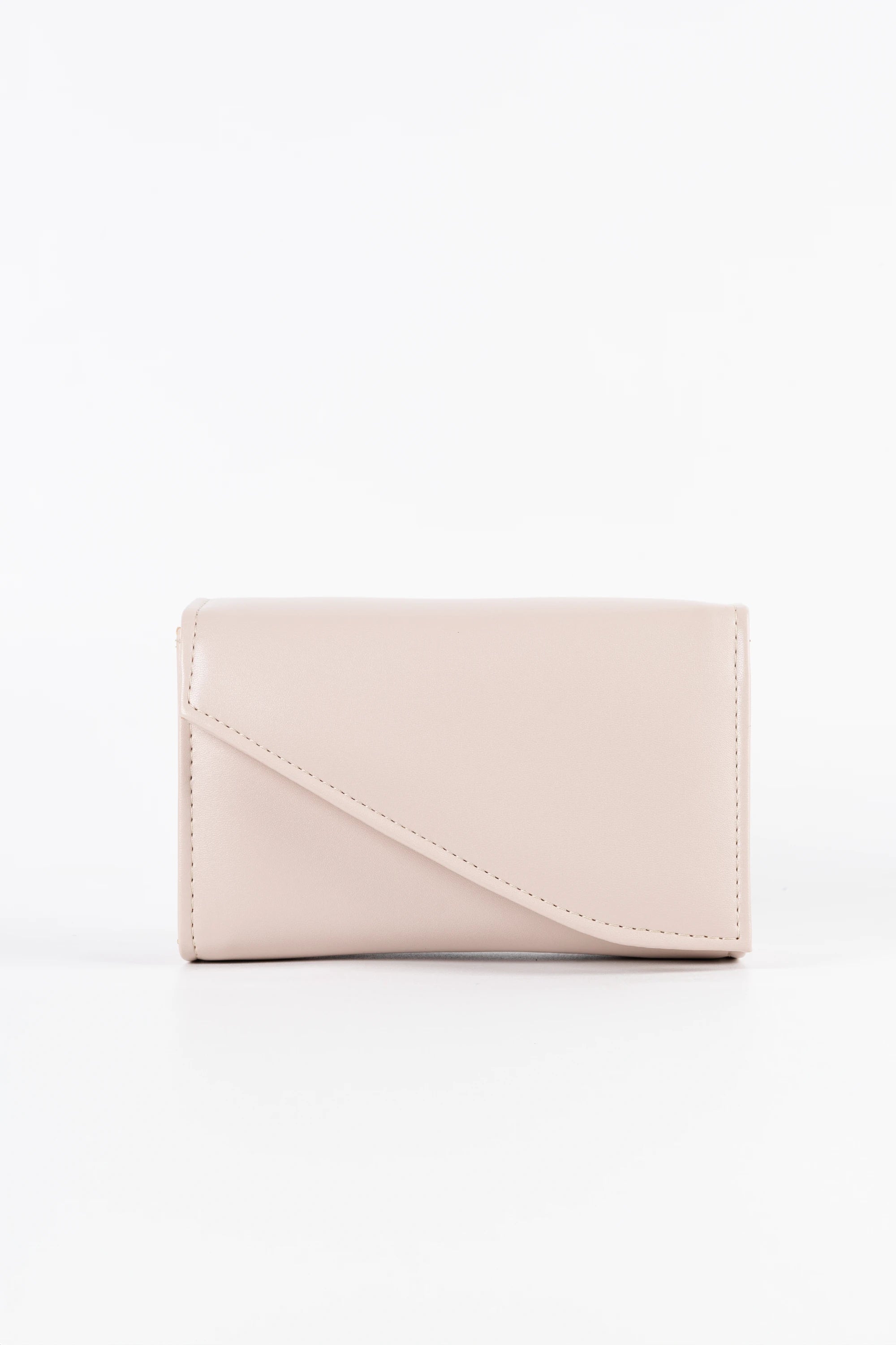Sofia Blush Pink Vegan Leather Chain Clutch
