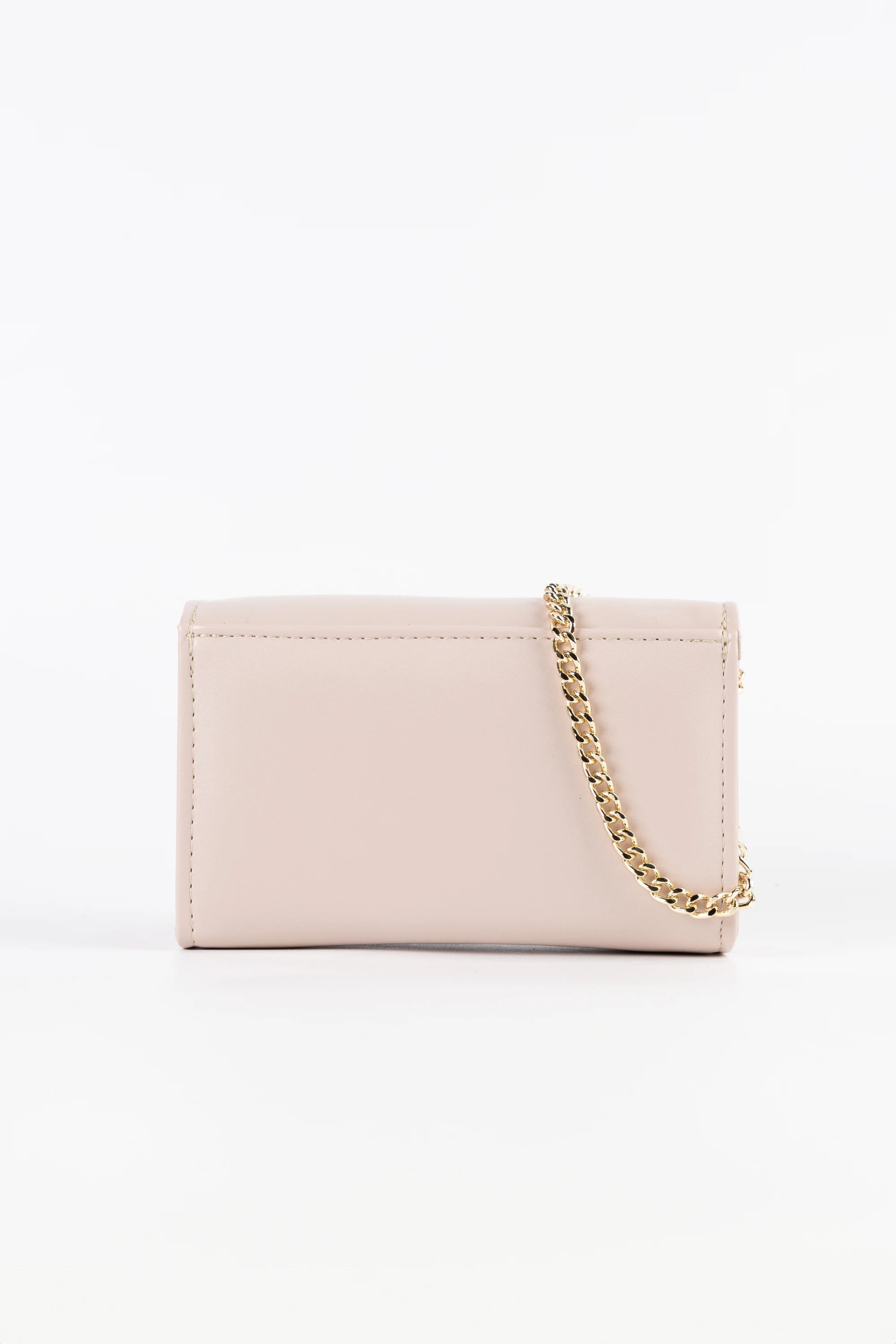 Sofia Blush Pink Vegan Leather Chain Clutch