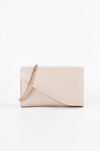Sofia Blush Pink Vegan Leather Chain Clutch