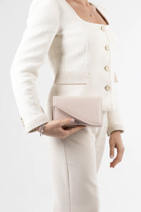 Sofia Blush Pink Vegan Leather Chain Clutch