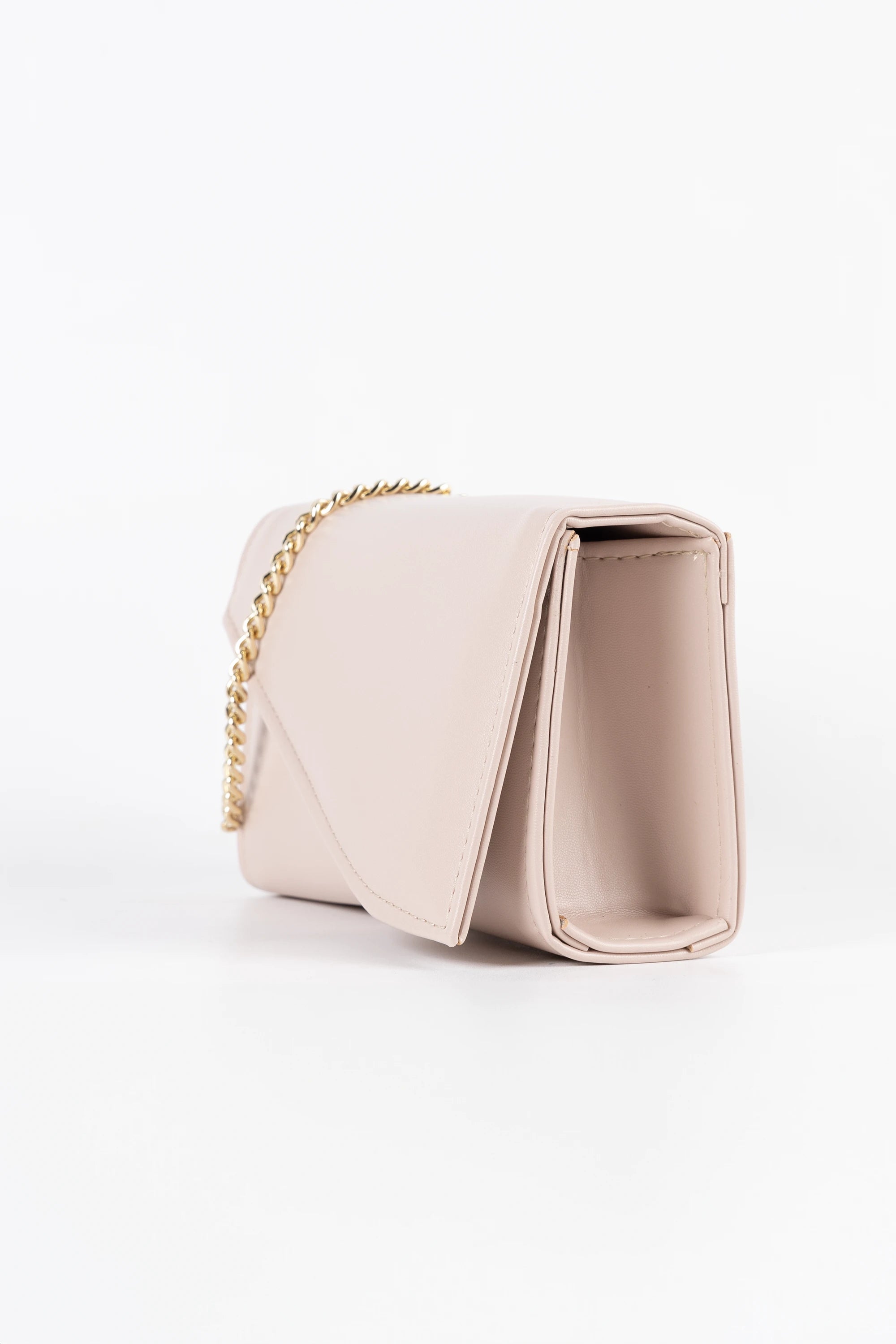 Sofia Blush Pink Vegan Leather Chain Clutch