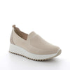 Beige slip-on shoe with a white sole made in italy