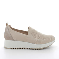 Beige slip-on shoe with a white sole made in italy