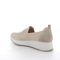 Beige slip-on shoe with a white sole made in italy
